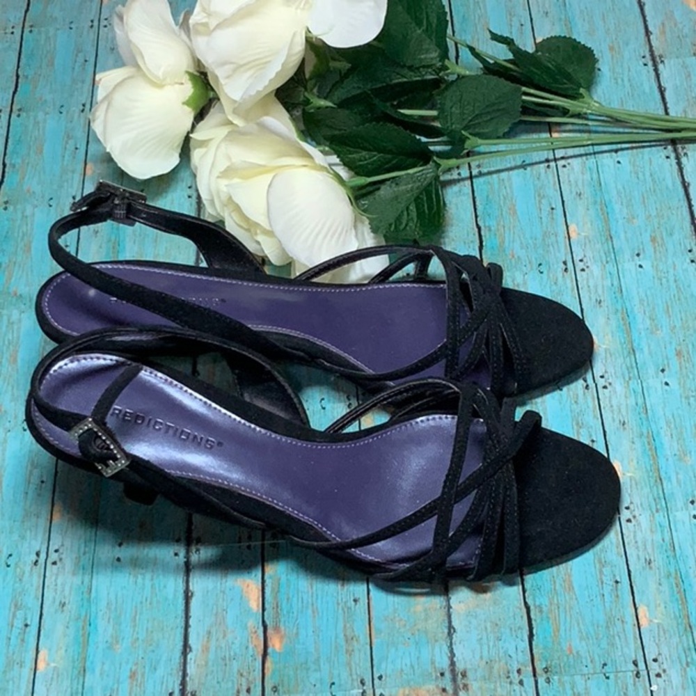 Predictions Black Strappy Evening Heels